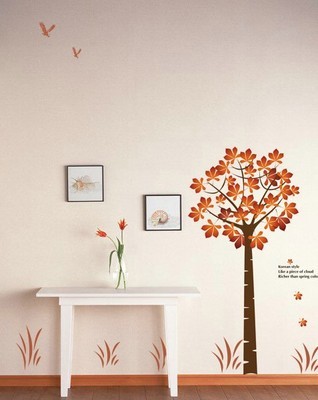 AY202發(fā)財(cái)樹風(fēng)情樹墻貼 不傷墻、超大尺寸、無白邊PVC透明膜的理想裝飾選擇