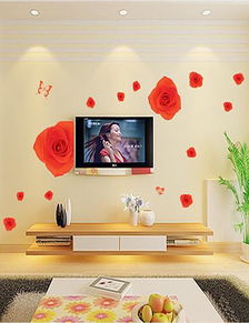 時尚家居紅色玫瑰客廳墻貼 點亮空間的優(yōu)雅藝術(shù)